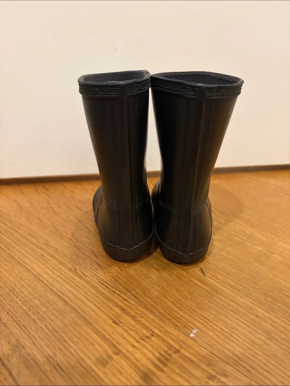 Hunter Kids Black Rain & Snow Boots with Red Logo Trim